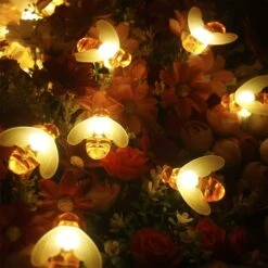 Xingpold Honeybee String Lights Battery Operated, 50 LED 25 Ft 8 Modes Waterproof Fairy Garden Lights With Remote & Timer For Kids Tent Patio Camping Wreath Christmas Indoor Outdoor Decor Warm White 15 Xingpold Honeybee String Lights Battery Operated, 50 LED 25 Ft 8 Modes Waterproof Fairy Garden Lights With Remote & Timer For Kids Tent Patio Camping Wreath Christmas Indoor Outdoor Decor Warm White -Xmas Lighting Shop 713zUpntBlL. AC SL1500