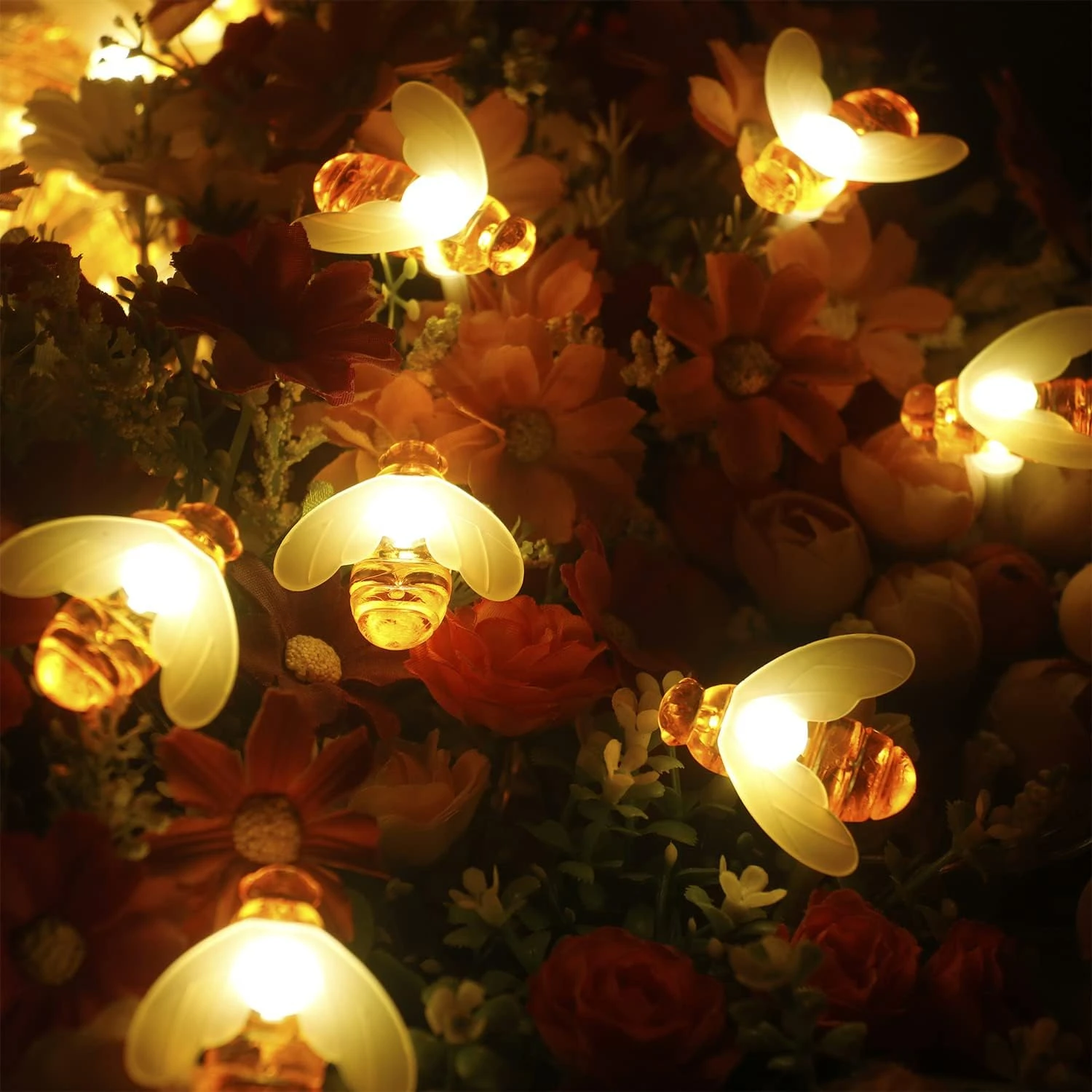 Xingpold Honeybee String Lights Battery Operated, 50 LED 25 Ft 8 Modes Waterproof Fairy Garden Lights With Remote & Timer For Kids Tent Patio Camping Wreath Christmas Indoor Outdoor Decor Warm White 7 Xingpold Honeybee String Lights Battery Operated, 50 LED 25 Ft 8 Modes Waterproof Fairy Garden Lights With Remote & Timer For Kids Tent Patio Camping Wreath Christmas Indoor Outdoor Decor Warm White - Image 7