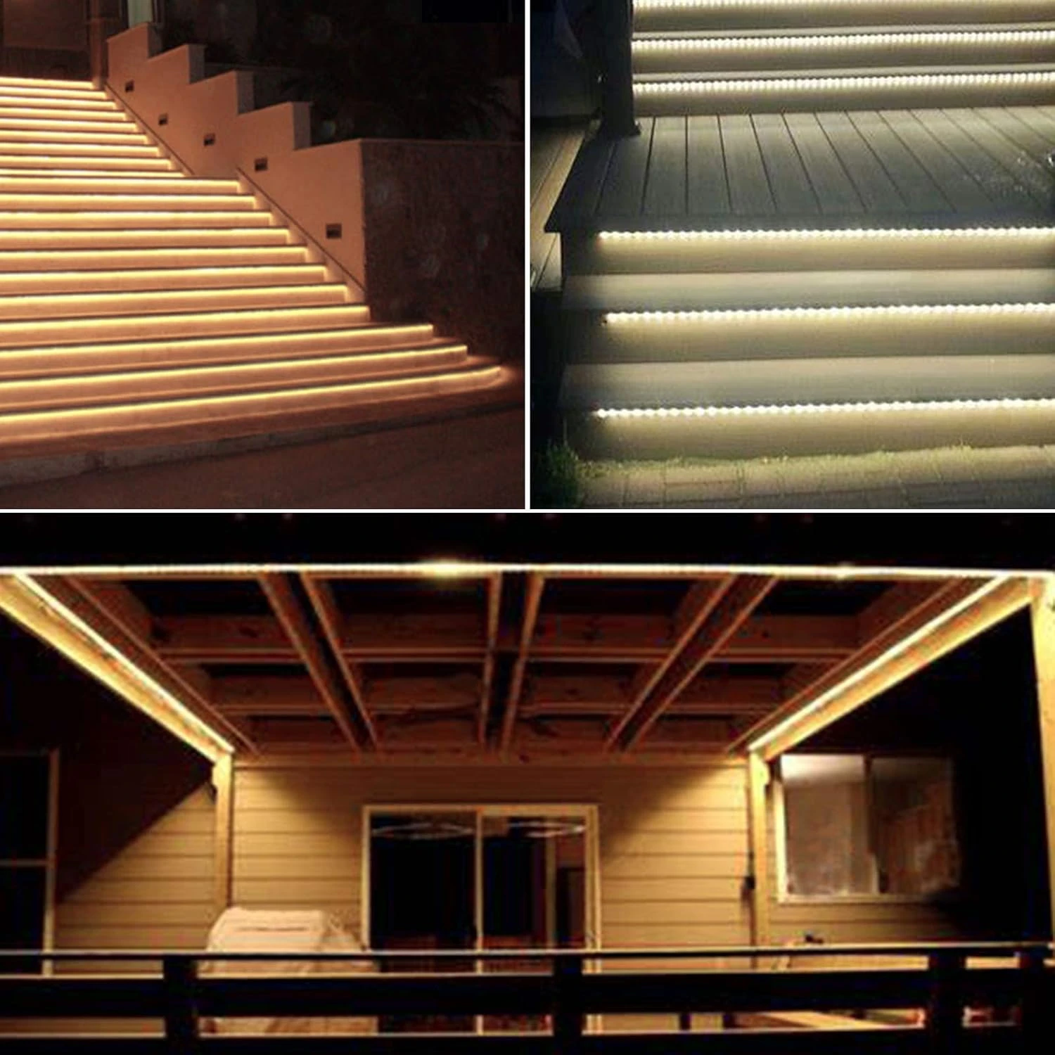 Upgraded 19.6FT 180 LED Solar Powered LED Strip Lights, Stairs Step Lights Outdoor Waterproof, 8 Lighting Mode Auto ON/Off Light Strips For Christmas Gazebo Canopy Pool Stairs Porch Coop(Warm White) 3 Upgraded 19.6FT 180 LED Solar Powered LED Strip Lights, Stairs Step Lights Outdoor Waterproof, 8 Lighting Mode Auto ON/Off Light Strips For Christmas Gazebo Canopy Pool Stairs Porch Coop(Warm White) - Image 3