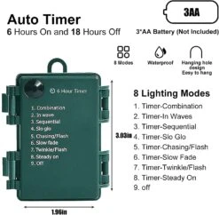 ASENEK Christmas Light, 33ft 100 LED Battery Operated String Lights With Auto Timer & 8 Modes, Green Wire Outdoor Waterproof String Lights For Outdoor And Indoor Christmas Decor – Warm White -Xmas Lighting Shop 714D7QmpjaL. AC SL1500