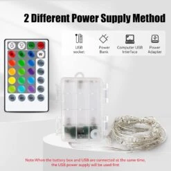 Dazzle Bright Color Changing Fairy Lights Battery Operated, 2 Pack 20 FT 60 LED Silver Copper Wire RGB String Lights With Remote, Waterproof Christmas Decorations For Indoor Outdoor Yard Party Decor -Xmas Lighting Shop 714IMIbp nL. AC SL1500