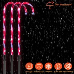 YOLUXZM 17" Christmas Candy Cane Lights - 8 Packs Classic Red And White Candy Cane Lights Outdoor Pathway Markers Christmas Decorations(Red Bulbs) -Xmas Lighting Shop 714LfX82SfL. AC SL1500