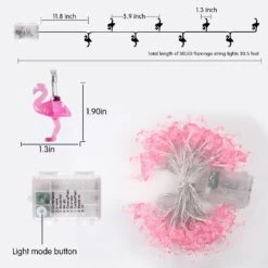 Battery String Lights Pink Crystal Flamingo Lights 30.5ft 60 LED Waterproof Outdoor String Lights, 8 Lighting Modes Battery Twinkle Lights, Patio Garden Wedding Christmas Flamingo Party Decorations -Xmas Lighting Shop 714Pn3Qtd0L. AC SL1500