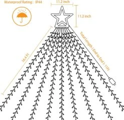 PUHONG Christmas Decorations Star Lights, 320 LED Christmas Tree Lights Outdoor,16.4Ft String Lights 8 Memory Modes With 14" Lighted Star For Xmas New Year (Iron-Multicolor) -Xmas Lighting Shop 714tstDPYUL. AC SL1200