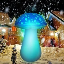 MeiGuiSha 4 Ft Christmas Solar Inflatables Outdoor Decorations, LED Light Up Mushroom Inflatable Christmas Blow Up Yard Decorations For Outside Courtyard Garden Lawn Indoor Xmas Holiday Party Decor