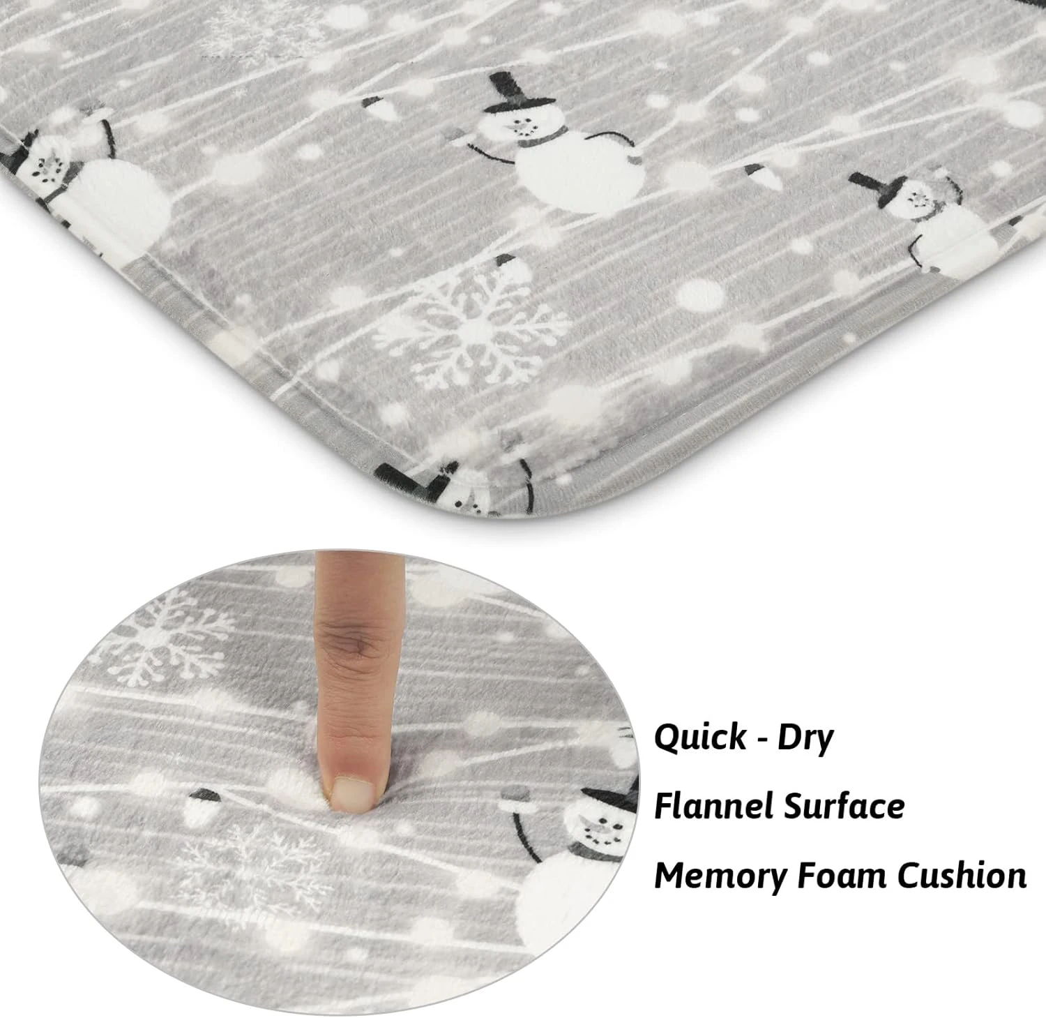 Alishomtll 4 Pcs Merry Christmas Shower Curtain Sets With Non-Slip Rugs, Toilet Lid Cover And Bath Mat, Xmas Snowman Shower Curtains With 12 Hooks, Snowflake Shower Curtains For Bathroom Decoration 5 Alishomtll 4 Pcs Merry Christmas Shower Curtain Sets With Non-Slip Rugs, Toilet Lid Cover And Bath Mat, Xmas Snowman Shower Curtains With 12 Hooks, Snowflake Shower Curtains For Bathroom Decoration - Image 5