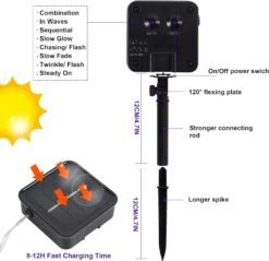 Twinkle Star 2 Pack Outdoor Solar String Lights, 33 FT 100 LED Solar Powered Halloween Decorative Fairy Lights With 8 Modes, Waterproof Black Wire Light For Christmas Patio Yard Wedding Party, Purple -Xmas Lighting Shop 715JZF4KhML. AC SL1500