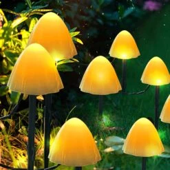 XVZ Outdoor Solar Garden Lights, 12 LED Mini Solar Mushroom Lights,8 Modes Christmas Waterproof Decorative Pathway Landscape Lighting For Yard Patio Party Wedding Festival Decoration (Warm White) -Xmas Lighting Shop 715KRye2P9L. AC SL1500