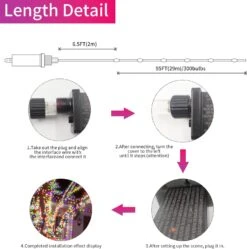 LSCHARM 108ft 300 LED Christmas Lights Multicolor String Lights Outdoor Clear Wire Christmas Tree Lights 8 Modes With Remote Control And Timer Plug In LED Lights For Xmas Holiday Party Decorations -Xmas Lighting Shop 715KYJYOGL. AC SL1500