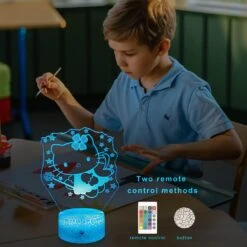 GYZLK Cat Night Light For Kids 3D Illusion Kitty Lamp, With Remote 7 Colors Dimmable Bedroom Decoration Lamp, Creative Gift For Girls Birthday Christmas -Xmas Lighting Shop 715MbEtlbL. AC SL1500