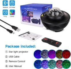 BS ONE Star Projector, Galaxy Projector, Ocean Wave Night Light Starry Light Projector For Kids Bedroom/Game Rooms/Christmas Decoration With Bluetooth Speaker And Remote Control -Xmas Lighting Shop 715R0I5HfeL. AC SL1458