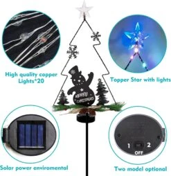 48 Inch Tall 20 LEDs Solar Garden Lights Tree Outdoor, 2 Pack Christmas Tree Lights Multi-Color Pine Lights For Garden Patio Pathway Lights Xmas Snowman Decors 2 Modes (Flicker Light & Constant) 12 48 Inch Tall 20 LEDs Solar Garden Lights Tree Outdoor, 2 Pack Christmas Tree Lights Multi-Color Pine Lights For Garden Patio Pathway Lights Xmas Snowman Decors 2 Modes (Flicker Light & Constant) -Xmas Lighting Shop 715axMZUETL. AC SL1500