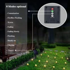 T4U888 30 PCS Mushroom Solar Lights, 8 Modes Outdoor Fairy Lights With 800Mah Battery Waterproof Garden Light For Backyard Wedding Christmas Party(Warm White-1) -Xmas Lighting Shop 715qYu2V0sL. AC SL1500