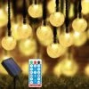 Solar String Lights Outdoor 60 LED 36 Feet 8 Lighting Modes Waterproof Solar Powered Crystal Globe Lights Patio Lights For Garden Yard Porch Wedding Camping Party Christmas Decor(Warm White)