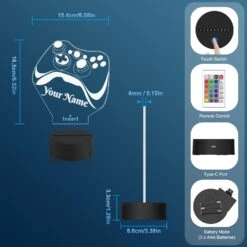 Attivolife Personalized 3D Game Theme Night Light, Table Desk Lamp Engraved Name Letter, Multicolor Custom LED Best Home Decor Birthday Christmas Gifts Toys For Boys Girls Kids 14 Attivolife Personalized 3D Game Theme Night Light, Table Desk Lamp Engraved Name Letter, Multicolor Custom LED Best Home Decor Birthday Christmas Gifts Toys For Boys Girls Kids -Xmas Lighting Shop 7163HctVQmL. AC SL1500