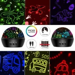 DQMOON Night Light For Kids,Dinosaur Night Light For Kids Room Decor Dino And Cars Night Light Projector For Age 3-6, Kids Night Light Kids Christmas Birthday Easter Gifts For Boys Girls Toddler Baby -Xmas Lighting Shop 7165zmU6LRL. AC SL1001