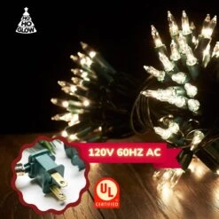 Ho-Ho-Glow White LED Christmas Lights, 3 Sets Of 100 Bulb Strand, 70FT Total, Indoor And Outdoor Safe Holiday Decorations, Display On Trees, Interior Decor, Or Rooflines, Connectable (100+100+100) -Xmas Lighting Shop 7167aMSs0RL. AC SL1280