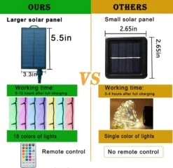 Pooqla Color Changing Solar String Lights Outdoor, 100 LED RGB Solar Christmas Lights With Remote 8 Modes, 16 Colors Solar Colorful Fairy Lights For Summer Decoration Garden Yard Wedding Party Decor -Xmas Lighting Shop 716ANohK8WL. AC SL1500 1