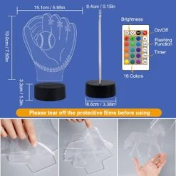 FULLOSUN Baseball Gifts For Kids, 3D Glove Night Lights Illusion Bedside Lamp 16 Colors Changing With Remote Control For Boy Valentine's Day Christmas Thanksgiving Xmas -Xmas Lighting Shop 716HDOf0hxL. AC SL1500