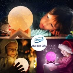 LOUHH Moon Lamp, Moon Night Light - 5.9 Inch 3D LED Moon Light Intelligent Remote Control 16 Color Moon Lamp For Christmas Gifts, Children's Room Decoration, Children's Day Gifts -Xmas Lighting Shop 716Ngf8oxML. AC SL1100
