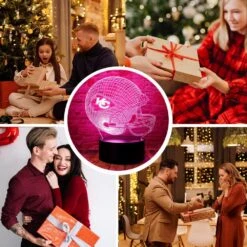 Cute Chiefs Football Helmet 3D Optical Illusion LED Bedroom Decor Sleep Table Lamp With Remote 7 Colors Acrylic Visual Night Light Birthday Christmas Gifts For Kids KC Men Women -Xmas Lighting Shop 716TyDfEITL. AC SL1000