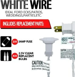 GOODFAITH White Wire ULcertified Outdoor Christmas Lights 100 Lights 22.6ft (100 Lights 22.6ft 1 Pack) Commercial Grade Christmas Lights (White Wire Golden Light) -Xmas Lighting Shop 716h 5A jLL. AC SL1440