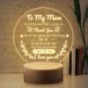 Funnli Mom Birthday Gifts From Daughter Son - Birthday Gifts For Mom Engraved Night Light Mom Gifts, Night Lamp 15CM*19CM Mom Birthday Gift, Anniversary Christmas Gifts For Mom From Daughter