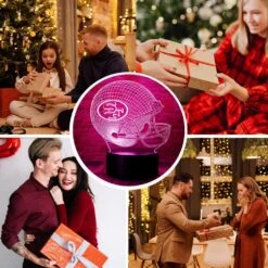 Cute American Football Rugby Competition Football Helmet Shape 3D LED Bedroom Decor Sleep Table Lamp With Remote 7 Colors Visual Night Light Birthday Christmas Gifts For Kids,sf Fans, Men, Women -Xmas Lighting Shop 716mkgCWxVL. AC SL1000