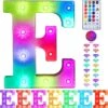 Colorful Light Up Letters Led Marquee Letter Lights With Remote 18 Colors Letters With Lights For Wedding Birthday Party Lamp Christmas Home Bar Decoration - Diamond Design Battery Powered - E