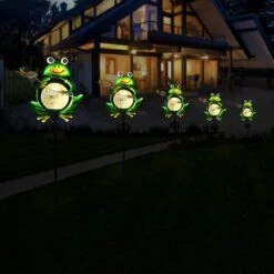 XIFEINIU Garden Solar Lights Outdoor Decorations, Waterproof Frog Crackle Glass Globe Metal Garden Stake Lights, Solar Powered Warm White LED Light For Christmas Pathway Lawn Patio Yard Decor -Xmas Lighting Shop 71760ul0nYS. AC SL1500