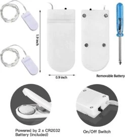 FELISHINE 20 Packs Fairy String Lights, 6.6FT 20 LEDs Battery Operated Silver Copper Wire Starry String Light For DIY Party Christmas Costume Wedding Easter Table Decorations (Warm White) -Xmas Lighting Shop 7176u4 h82L. AC SL1500