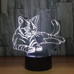 7 Color Changing Night Lamp 3D Atmosphere Bulbing Light 3D Visual Illusion LED Lamp For Kids Toy Christmas Birthday Gifts (Cat) -Xmas Lighting Shop 7177D7 FxbL. SL1000