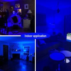 LED Blue Color Light Bulb - A19 E26 Base Blue Bulbs 9W (60W Equivalent), Blue Lightbulbs Perfect For Outdoor Porch, Christmas Decoration, Party Decoration, Holiday Lighting, Halloween Decor, 4 Pack -Xmas Lighting Shop 7179OiPR1S. AC SL1500