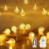 CAMANTU Globe String Lights Outdoor, Battery Operated String Lights 34 FT 100 LED 8 Modes With Remote Globe String Lights For Bedroom, Christmas Tree Globe Lights For Patio Party Wedding,Warm White