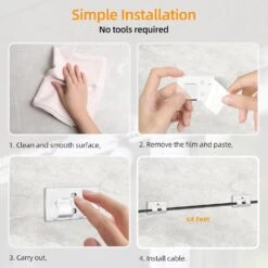 GLANZEN Hooks For Outdoor String Lights, 30pcs Outdoor Light Clips With Waterproof Adhesive Strips, Heavy Duty Cable Clip For Hanging Christmas Light Outside Indoor Cables Cord Holders Rope Organizer -Xmas Lighting Shop 717KncxMzlL. AC SL1500