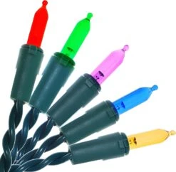 JinBest 200 Multicolor Christmas Lights, UL Certified Always On LED Mini Lights String Green Wire 66 Ft, For Indoor Outdoor Party, Garden, Patio