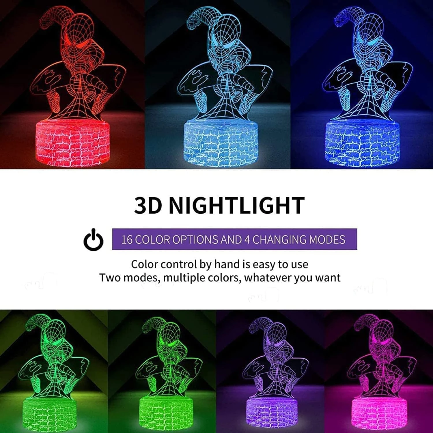 Night Light For Boys And Girls ,XXMANX 3D Nightlight Bedside Lamp 7 Colors Changing Touch & Remote Control Boys Toys Christmas Gifts For Men Kids (Remote & Touch 2 Night Light For Boys And Girls ,XXMANX 3D Nightlight Bedside Lamp 7 Colors Changing Touch & Remote Control Boys Toys Christmas Gifts For Men Kids (Remote & Touch - Image 2