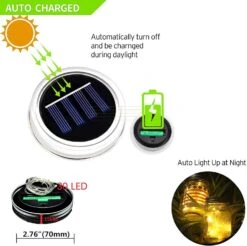 YJFWAL Mason Jar Solar Lights, 12 Pack 30 LED Solar Fairy Lights Mason Jar Lights Lantern String Lights For Garden,Patio,Yard,Family,Party,Birthday,Wedding, Christmas Decoration(No Jars) Warm White 9 YJFWAL Mason Jar Solar Lights, 12 Pack 30 LED Solar Fairy Lights Mason Jar Lights Lantern String Lights For Garden,Patio,Yard,Family,Party,Birthday,Wedding, Christmas Decoration(No Jars) Warm White -Xmas Lighting Shop 71896Llp1DL. AC SL1500