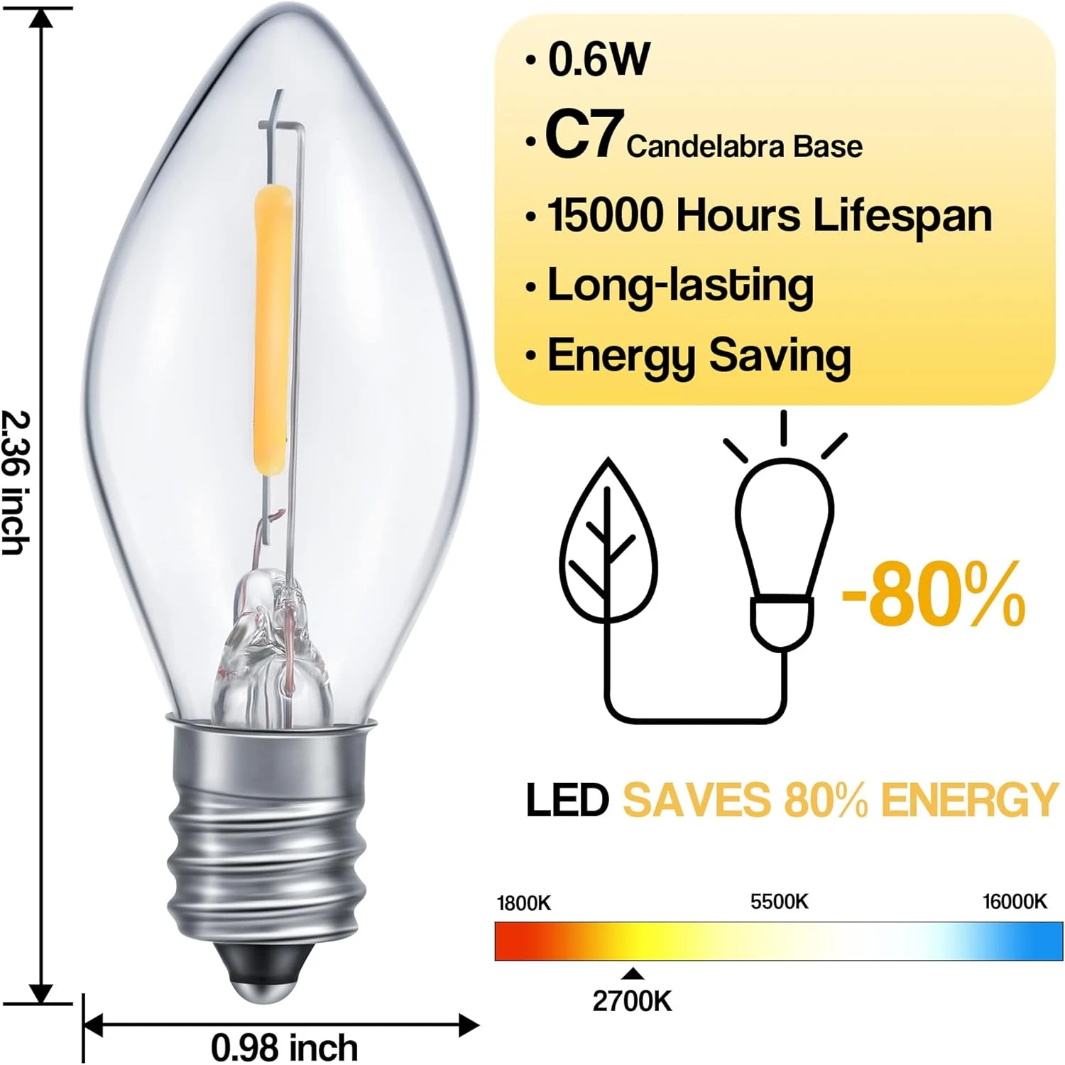 Feekoon 20 Pcs Accessory Cord With LED Light Bulb, 6 Ft Blow Mold Light Cord With Switch Plugs For Halloween Pumpkins Christmas Village Houses And Craft Projects Decoration 2 Feekoon 20 Pcs Accessory Cord With LED Light Bulb, 6 Ft Blow Mold Light Cord With Switch Plugs For Halloween Pumpkins Christmas Village Houses And Craft Projects Decoration - Image 2