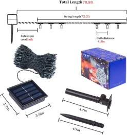 Solar Christmas Lights, 78.8FT 200 LED Solar String Lights Outdoor Waterproof, 8 Lighting Modes Solar Fairy Lights For Indoor/Outdoor Garden, Patio, Yard, Christmas,Wedding Party Decor (White) -Xmas Lighting Shop 718MnJLyY9L. AC SL1500