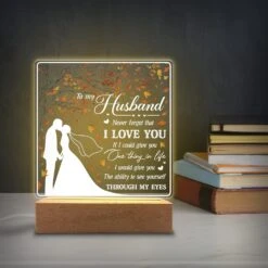 KITCHENVOY To My Husband I Love You Acrylic Night Light Gifts For Husband On Wedding, Anniversary, Valentine's Day, Christmas From Wife -Xmas Lighting Shop 718WQAZvdmL. AC SL1500