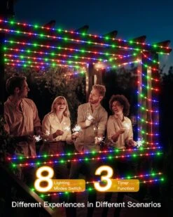 Ollny Christmas Lights Outdoor Indoor, 400LED 131ft Christmas Tree Lights, String Lights IP67 Waterproof 8 Modes Fairy Lights Plug In For House Party Yard Decorations (Multicolor) -Xmas Lighting Shop 719APifL9AL. AC SL1500