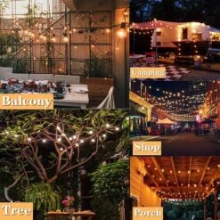 LED Outdoor String Lights, Patio Lights Outdoor Waterproof, 30FT Color Changing G40 Bulbs, Connectable Commercial Decorative Lights For Bistro Pergola Backyard Party Camping Christmas Decorations -Xmas Lighting Shop 719C8erF1DL. AC SL1000