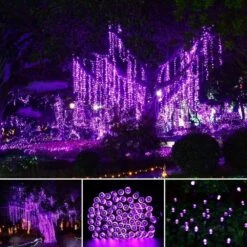 Purple Christmas String Lights - 110 LEDs 46ft/14m 8 Modes End-to-End Plug In Indoor/Outdoor Waterproof Decorative Outside/Inside Fairy Twinkle Xmas Lights For Tree/Halloween/Wedding/Patio/Room/Home -Xmas Lighting Shop 719PrLrZXEL. AC SL1000