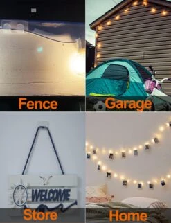 Hooks For Outdoor String Lights, Big Outdoor Light Clips With Strong Self-Adhesive, Two-Clips Design,Strong Durable, Weatherproof Anti-Shake, Cable Clips, Outdoor Christmas Light Hooks (50 Pack) -Xmas Lighting Shop 719XeZfH2SL. AC SL1500