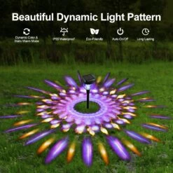 CVNHMG Outdoor Solar Pathway Lights, Solar Garden Lights With 7 Color Changing & Warm White Mode, Waterproof Solar Powered Outdoor Lights For Christmas Pathway Yard Decorations (6 Pack) -Xmas Lighting Shop 719aEDRo2FL. AC SL1500