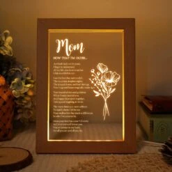 Birthday Gifts For Mom Gifts From Daughters Son, Mom Birthday Gifts Ideas, Acrylic USB Low Power Night Lamps A Letter To My Mother, Mothers Day Gifts, Christmas Gifts, Lamp Presents For Mom-S