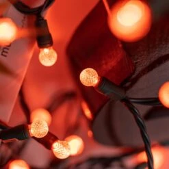 YULETIME Orange One-Piece G12 LED Christmas Lights, Total 48 Feet 140 Count 2 Strands 24ft 70ct Waterproof Raspberry String Light (Orange) -Xmas Lighting Shop 719qWSptkL. AC SL1500