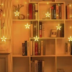 Towardlight Star Curtain Light 11.5FT 159 LED Fairy Night Light Indoor 8 Modes USB Star Lights With Remote Control For Bedroom Wedding Party Christmas New Year Garden Decorations Lights-Warm White