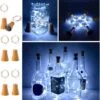 6 Pack Solar Powered Wine Bottle Lights, 20 LED Waterproof Copper Cork Solar Lights For Wedding Christmas, Outdoor, Holiday, Garden, Patio, Pathway Decor (Cool White)